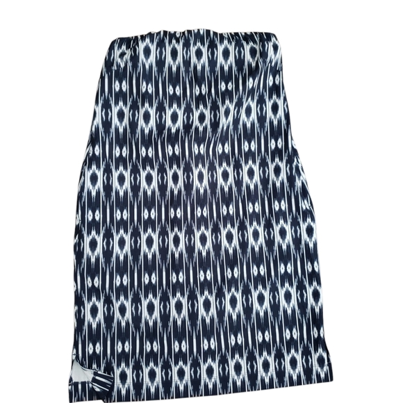 Athleta Navy Print Strapless Dress Size 2 - Picture 1 of 5